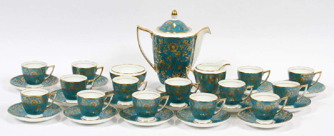 MINTON'S 'JOHN WADSWORTH' BONE CHINA TEA SERVICE: MINTON'S 'JOHN WADSWORTH' BONE CHINA TEA SERVICE :A Minton's bone china bone china tea service for fourteen. In the eponymous 'John Wadsworth' pattern consisting of gilded sprigged floral motifs on a 