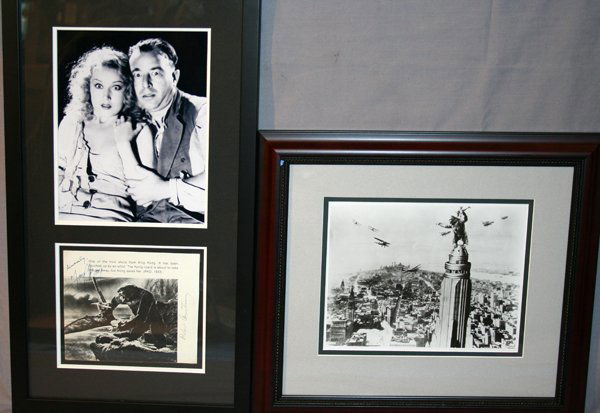 FAY RAY & ROBERT ARMSTRONG SIGNED AUTOGRAPHS: FAY RAY & ROBERT ARMSTRONG SIGNED AUTOGRAPHS, 2 PCS.:includes an autographed magazine page signed by the stars of the movie "King Kong", Fay Ray & Robert Armstrong, also includes b/w photo of Ray and