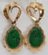 111476: 14K GOLD & JADE PENDANT STYLE EARRINGS, PAIR