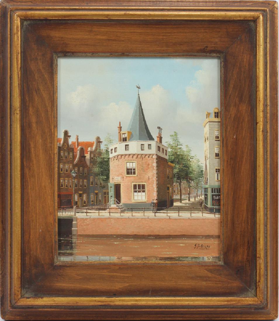 GEORG VAN. DISPO, OIL ON CANVAS AMSTERDAM: GEORG VAN. DISPO, OIL ON CANVAS H 10" W 8" AMSTERDAM :Signed. Frame 15" x 12". Purchased at J. L. Hudson CO.