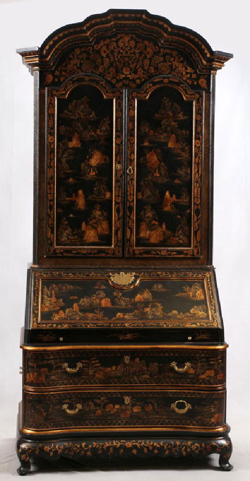 Chinoiserie Secretary Desk H 97 W 44 D 27