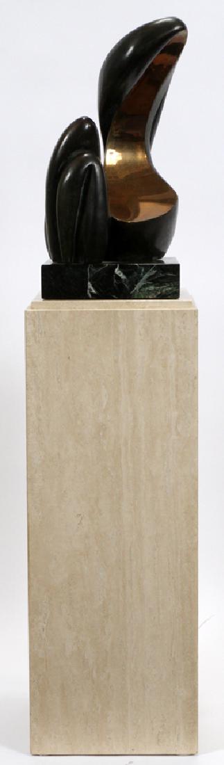 JEAN-JACQUES PORRET BRONZE, "EVOCATION", H 14": JEAN-JACQUES PORRET (SWISS, 20TH/21ST C.), BRONZE, "EVOCATION", H 14" :Base H.2".Numbered 1/3, with cream square granite pedestal, H 27" Certificate of authenticity. Signed.