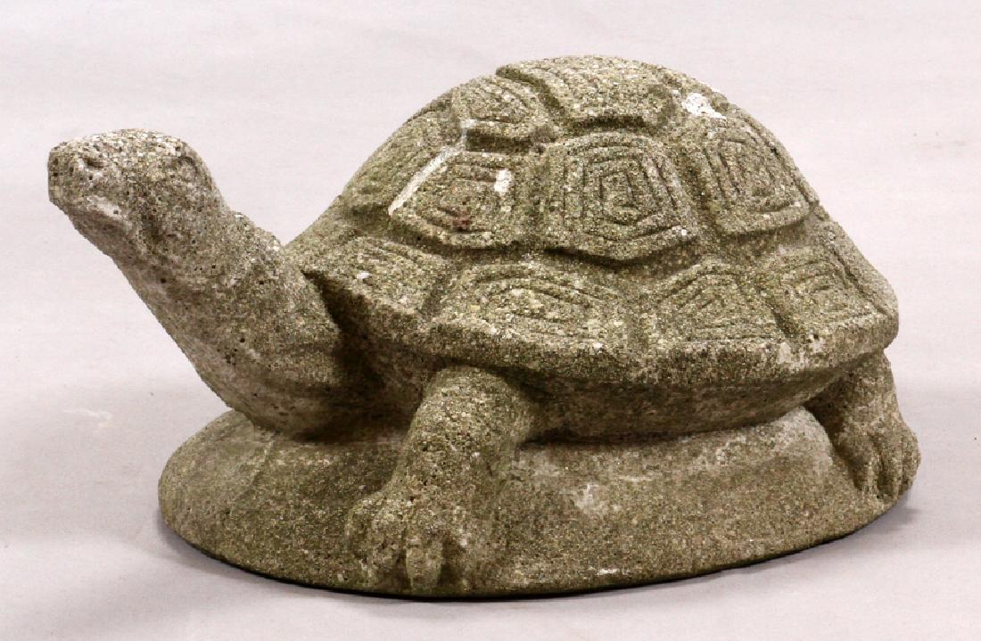 CAST CEMENT TURTLE, H 7" L 16": CAST CEMENT TURTLE, H 7" L 16" :. From the Estate of Wallace D.Riley, Grosse Pointe Farms.