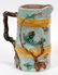 MAJOLICA POTTERY PITCHERS & TEAPOT, H 7"-8" - 5