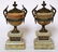 FRENCH BRONZE, ONYX, ENAMEL & CHAMPLEVE COVERED URNS