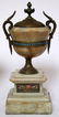 FRENCH BRONZE, ONYX, ENAMEL & CHAMPLEVE COVERED URNS - 3