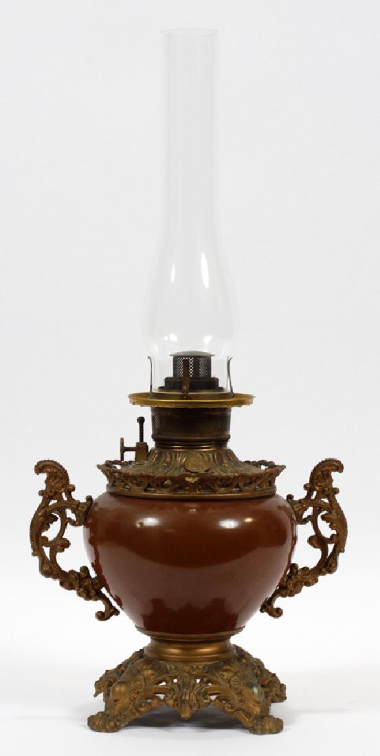 VICTORIAN FOSTORIA METAL OIL LAMP Jul 19, 2019 DuMouchelles in MI