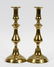 BRASS CANDLESTICKS, PAIR, H 11.5", DIA 4.5"