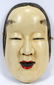 NOH JAPANESE WOOD THEATRE MASK, H 19" W 12"
