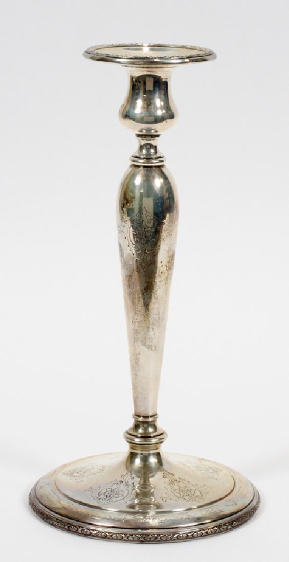 TOWLE, LOUIS XIV CANDLESTICK, SINGLE H 10": TOWLE, LOUIS XIV CANDLESTICK, SINGLE H 10" :Single candlestick. # 37161. Hand chased. Filled base. From the estate of Nena Dahling, Grosse Pointe Shores.