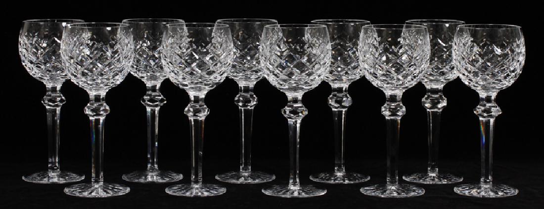 WATERFORD, HOCH GLASSES, POWERS COURT PATTERN: WATERFORD, HOCH GLASSES, POWERS COURT PATTERN, 10 PCS, H 7.5" :Signed.