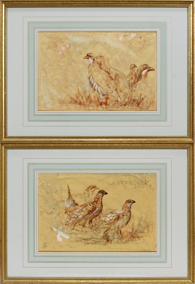 JON D. NEIFORD, SIGNED PRINTS, 1989, 2: JON D. NEIFORD, SIGNED PRINTS, 1989, 2 H 12", W 17 3/4" :Includes two prints, first print titled, "Grouse" Second print titled, "Chicken". Framed size H 21 1/2" W 29 1/2" Pencil signed prints. Blind s