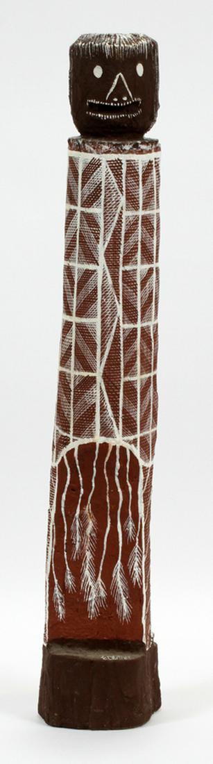 EDDIE BLITNER, AUSTRALIAN, ABORIGINAL WOOD CARVING: EDDIE BLITNER, AUSTRALIAN, ABORIGINAL WOOD CARVING, H 31", GNUNOU-MIMI TOTEM SPIRIT :
