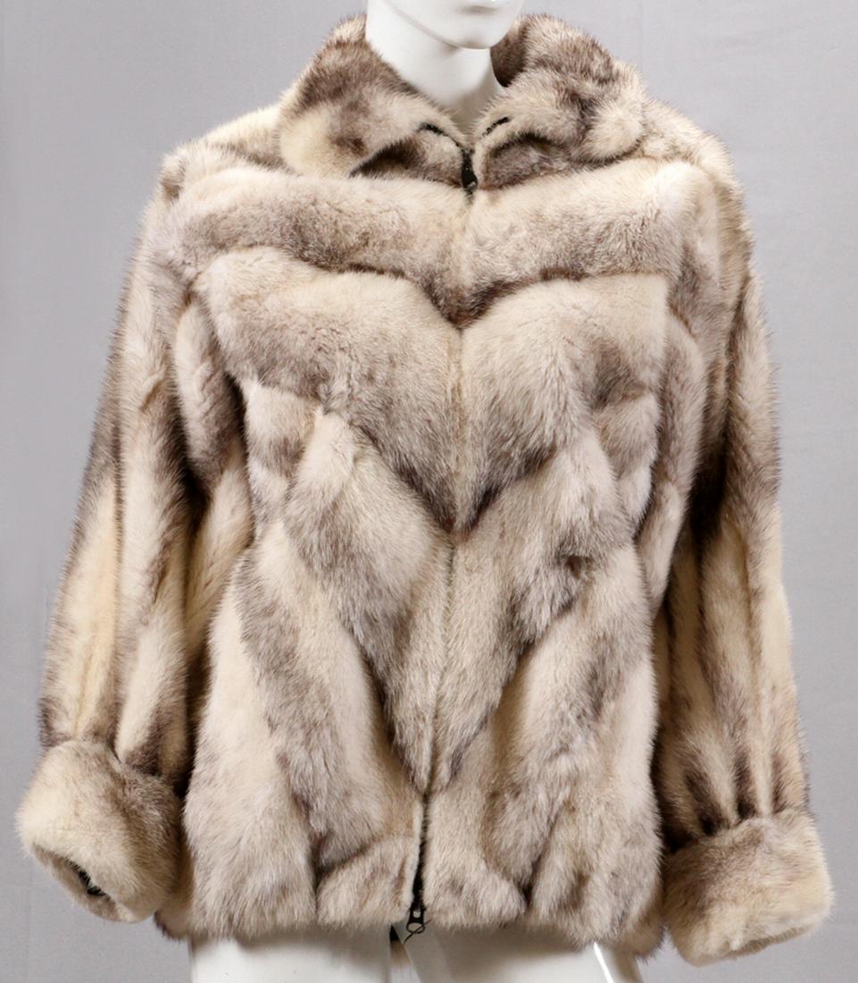 LADY'S FOX FUR JACKET: LADY'S FOX FUR JACKET :Barbara Beck Donovan label. The jacket has a zippered front and collar and cuffs.