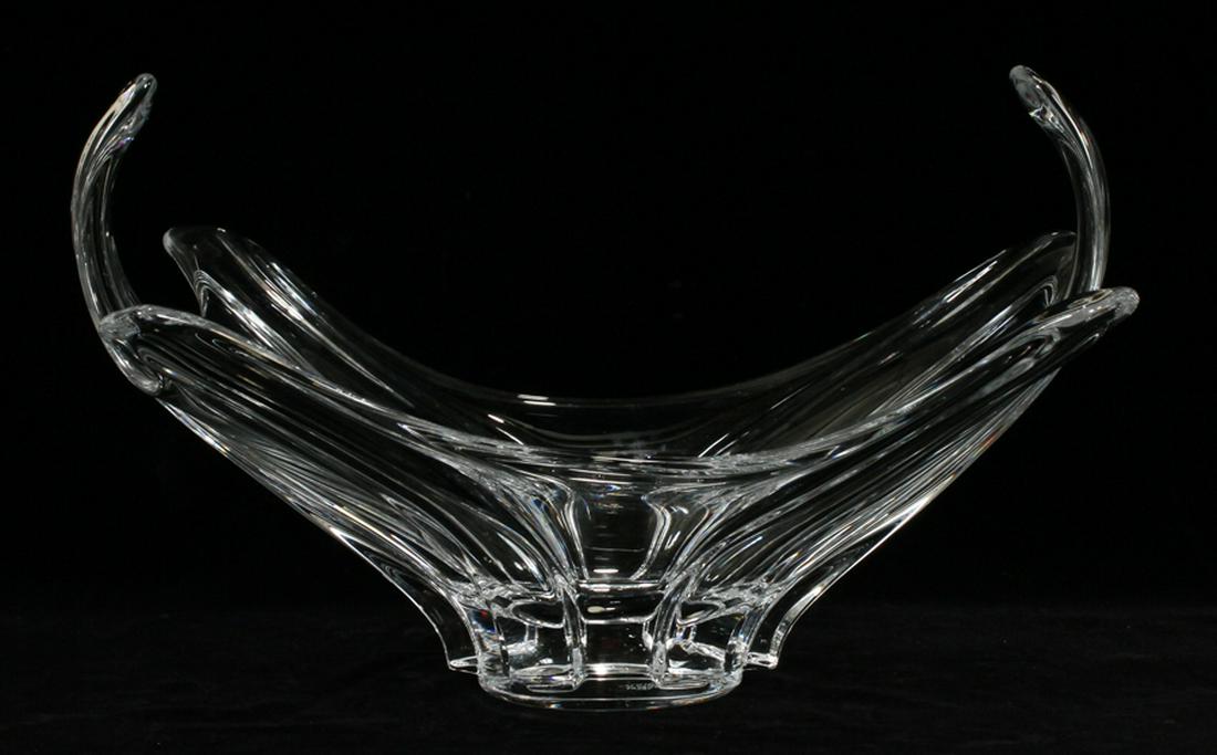 COFRAC, FRANCE, CRYSTAL, CENTERPIECE: COFRAC, FRANCE, CRYSTAL, CENTERPIECE, H 8 3/4", W 14 1/2" :Signed. From the Estate of Olga Omelianoff, Beverly Hills, Mich.