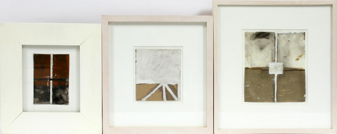 JOHN MILLEI LOT OF 3 PAINTINGS: JOHN MILLEI (AMERICAN, 1958), LOT OF 3 PAINTINGS, "UNTITLED DRAWINGS" :Lot includes: "Untitled Drawing #44", 1986, oil on synthetic vellum, 6 3/4" x 4", initialed and dated on verso+; "Untitled Drawin