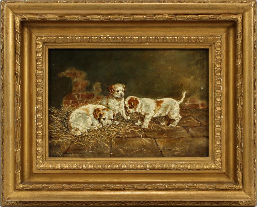 F. K.  SHAW OIL ON CANVAS,  PUPPIES (1 of 8)