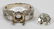 ROUND DIAMOND, SIDE DIAMONDS GOLD RING - 5