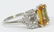 YELLOW SAPPHIRE & DIAMOND, PLATINUM BAND RING - 2
