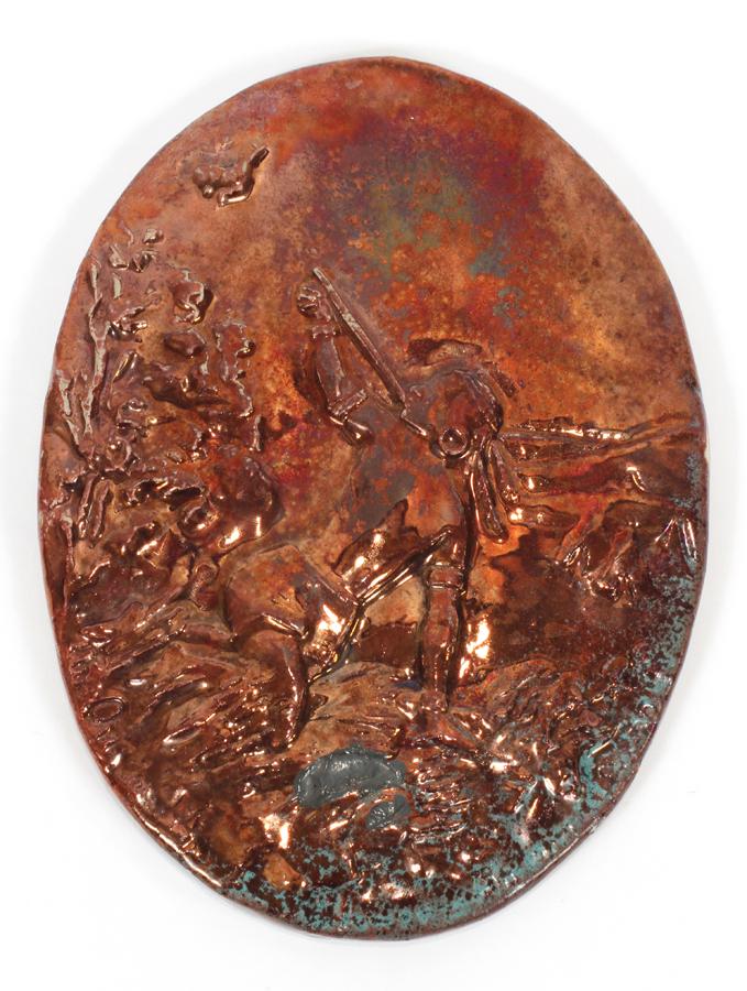 IRA & ELLA PETERS, PEWABIC LUSTER POTTERY TILE (1 of 6)