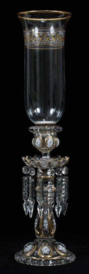 BACCARAT CRYSTAL  HURRICANE SHADE CANDLESTICK LAMP (1 of 3)