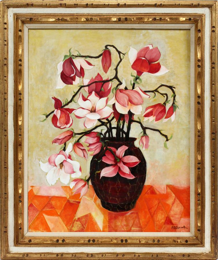 OLGA CZERSKI SLUSARCZUK OSTAPIAK OIL ON CANVAS: OLGA CZERSKI SLUSARCZUK OSTAPIAK OIL ON CANVAS, H 30", W 24", UNTITLED :