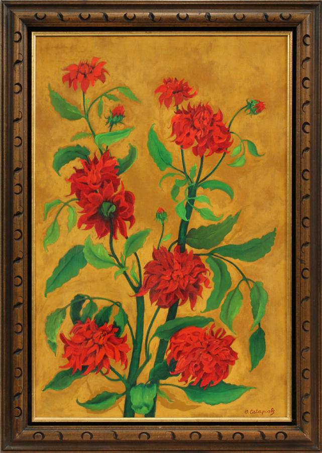 OLGA CZERSKI SLUSARCZUK OSTAPIAK OIL ON CANVAS: OLGA CZERSKI SLUSARCZUK OSTAPIAK OIL ON CANVAS, H 36", W 24", UNTITLED :