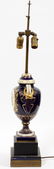 GERMAN PORCELAIN TABLE LAMP H 13" - 27" - 3