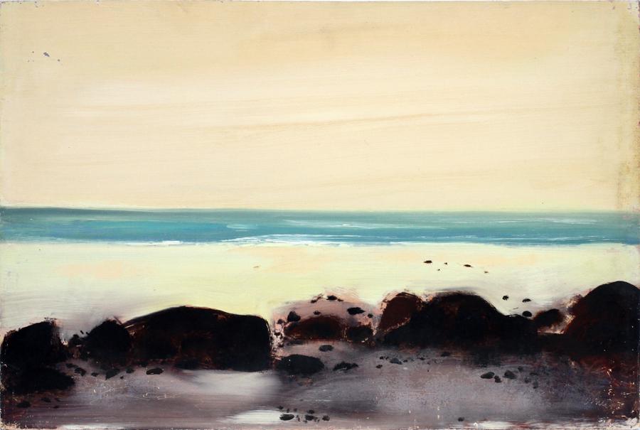 HAROLD COHN OIL ON MASONITE COASTLINE (1 of 3)