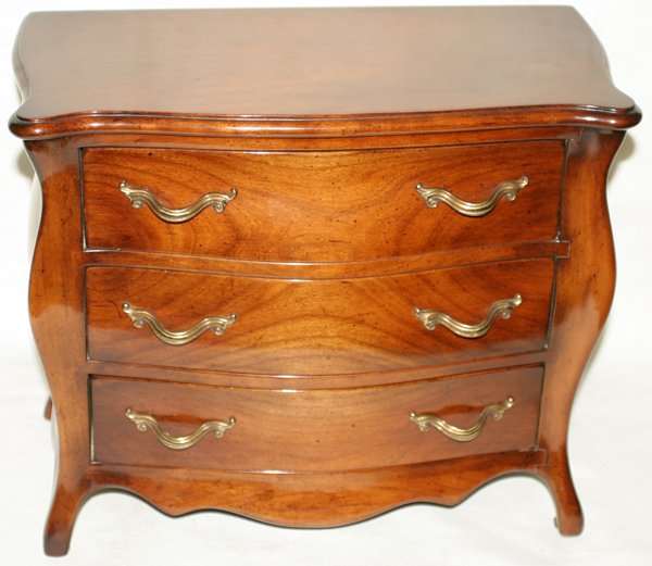 ITALIAN WALNUT MINI JEWELRY CHEST 3 DRAWERS