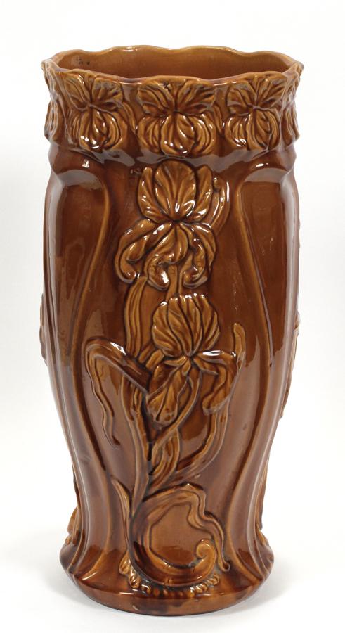 POTTERY UMBRELLA JAR, H 19 3/4", DIA 10": POTTERY UMBRELLA JAR, H 19 3/4", DIA 10"