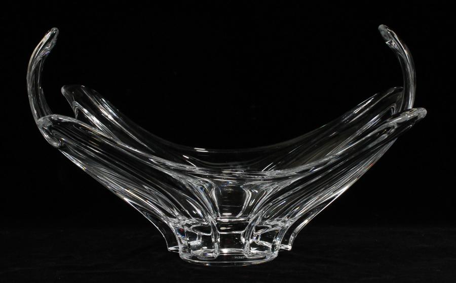 COFRAC, FRANCE, CRYSTAL, CENTERPIECE: COFRAC, FRANCE, CRYSTAL, CENTERPIECE, H 8 3/4", W 14 1/2" Signed. From the Estate of Olga Omelianoff, Beverly Hills, Mich.