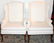 031384: WHITE UPHOLSTERED WING BACK CHAIRS, PAIR