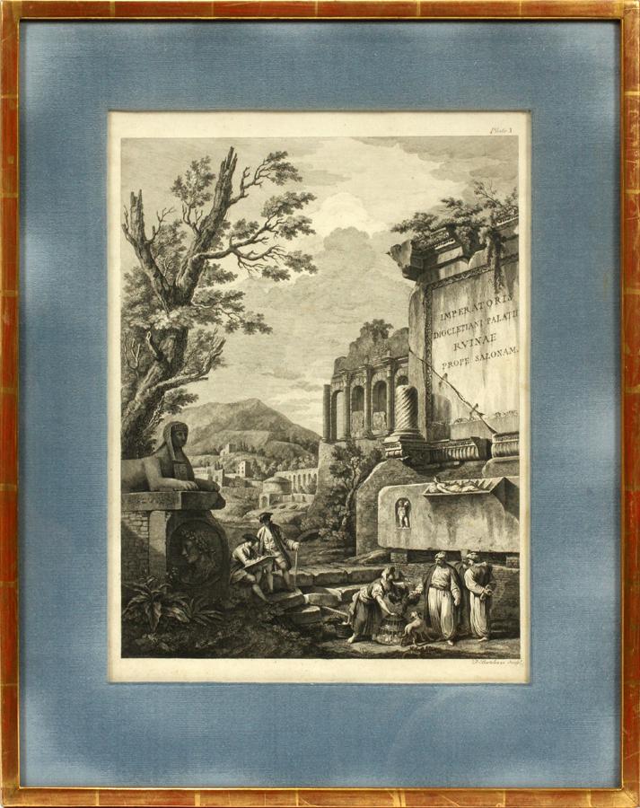 FRANCESCO BARTOLOZZI ETCHING ON PAPER EXPLORERS: FRANCESCO BARTOLOZZI (ITALY, 1728-1815), ETCHING ON PAPER, H 17", L 13", EXPLORERS An etching on paper by Francesco Bartolozzi. Depicting explorers. Artist's signature to the lower right. Frame measur