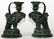 BRONZE CANDLESTICKS, PAIR, H 7"