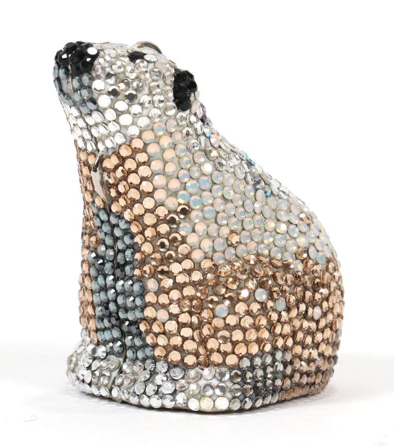 JUDITH LEIBER BEAR CRYSTAL BOX, H 2", W 1 1/4": JUDITH LEIBER BEAR CRYSTAL BOX, H 2", W 1 1/4"