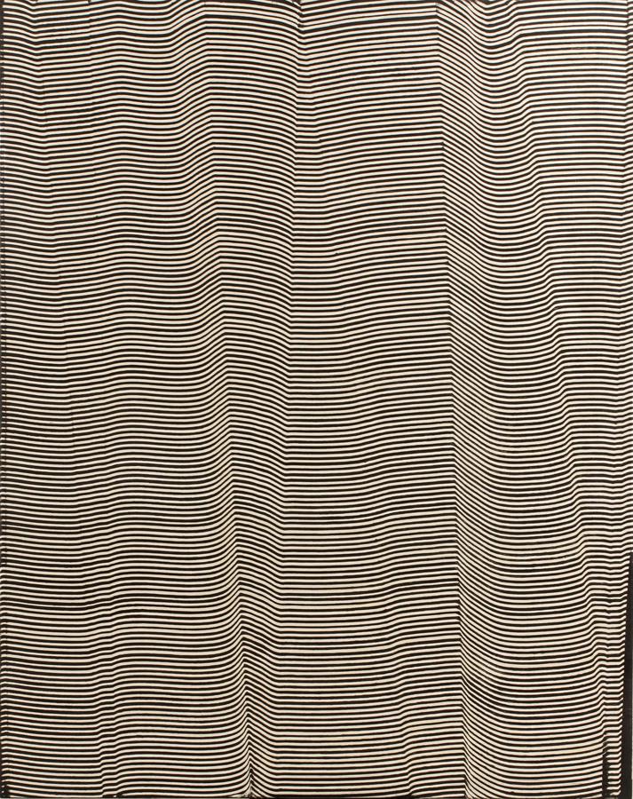 JAMES COLLINS ACRYLIC ON CANVAS, 2013: JAMES COLLINS, ACRYLIC ON CANVAS, 2013, H 58", W 46", BLACK AND WHITE STRIPES Provenance: Jessica Silverman Gallery; signed and dated on verso.
