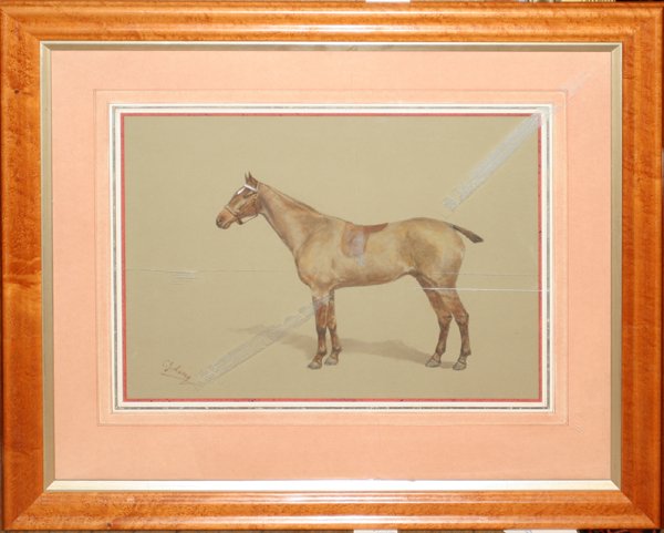 CHARLES LONG WATERCOLOR "GOLDSMITH'S MAID": CHARLES LONG (ENGLISH, ACTIVE 1895-1926), WATERCOLOR, 11 1/2" X 14 3/8" IMAGE, "GOLDSMITH'S MAID":Signed lower left; framed. Savageau Gallery, Denver, CO label on verso