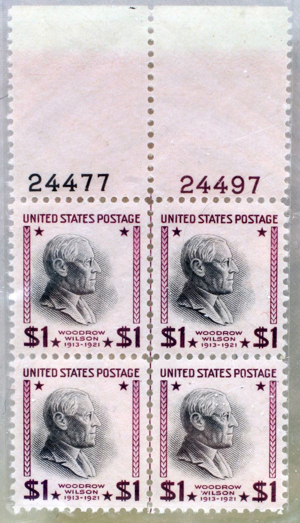 U.S POSTAGE PLATE BLOCK $1.DOLLAR STAMPS: U.S POSTAGE PLATE BLOCK $1.DOLLAR STAMPS #A-304 UNUSED NH OG 1938 MINT PL #24477 & #24497, 1:United States Postage Plate Block $1.Dollar Stamps Scott # A- 304, Unused, No Hinge, Original Gum, 1938, Mi