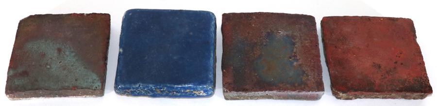 PEWABIC POTTERY TILES, 43 PCS, W 3.5", L 3.5": PEWABIC POTTERY TILES, 43 PCS, W 3.5", L 3.5" Forty-three Pewabic Pottery tiles. Property of Robert Schweizer, Ann Arbor.