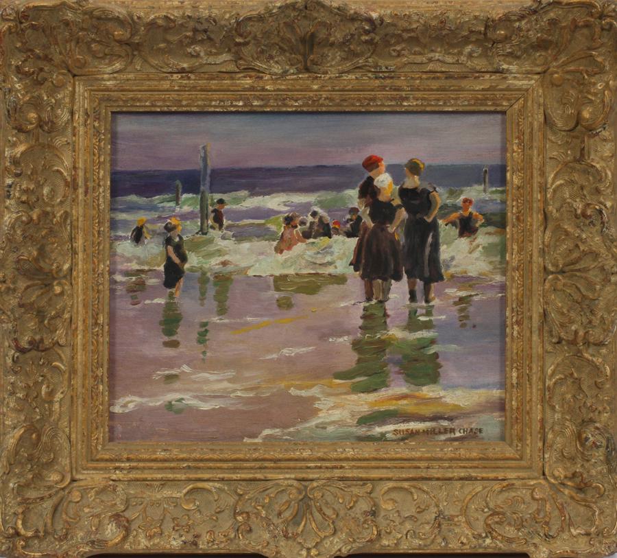 SUSAN MILLER CHASE OIL ON BOARD, "CONEY ISLAND" (1 of 3)