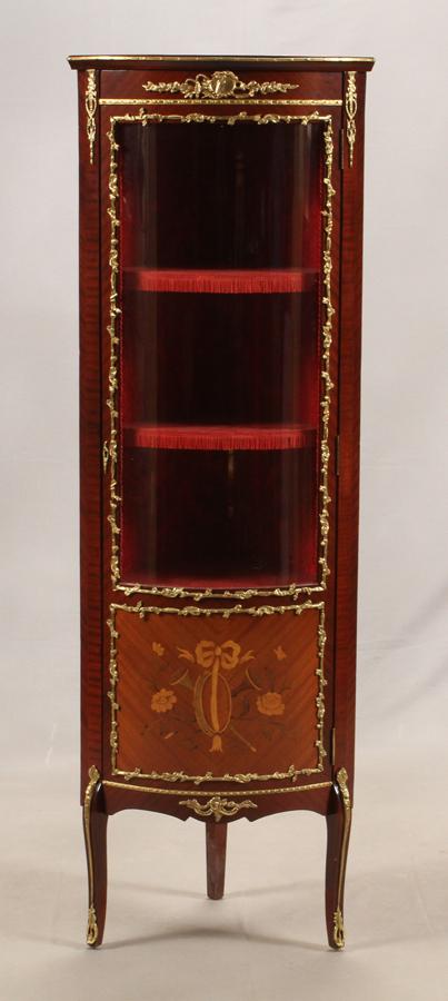 LOUIS XVI STYLE CORNER CURIO CABINET (1 of 5)