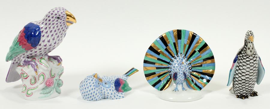 HEREND, PORCELAIN FIGURAL GROUPING, 4 PCS (1 of 4)