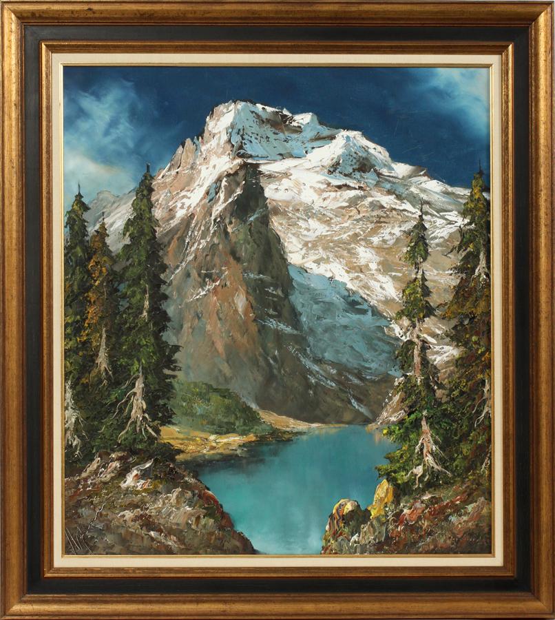 OIL ON CANVAS, LATER 20TH C., MOUNTAIN LANDSCAPE (1 of 4)