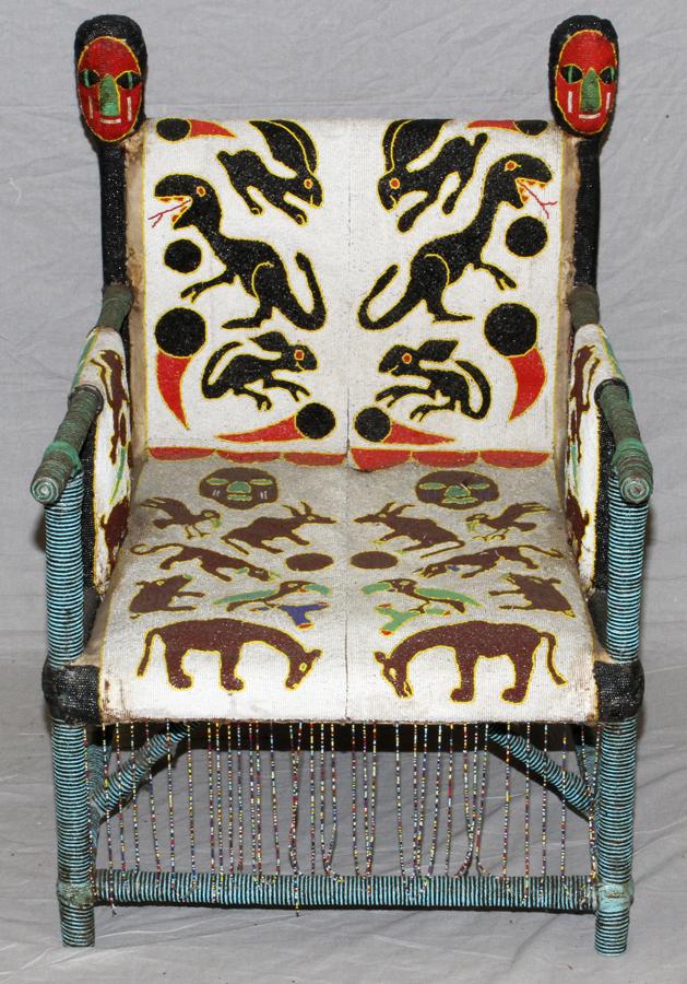 AFRICAN YORUBA BEADED THRONE CHAIR, NIGERIA Jan 19, 2020