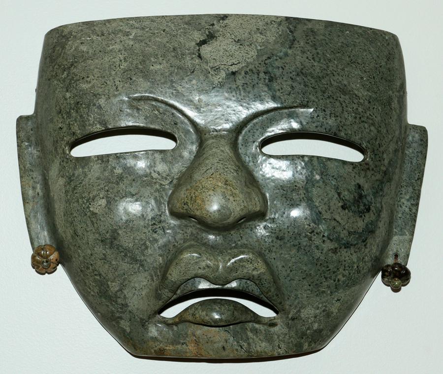 CARVED STONE MASK, H 12", W 14" (1 of 2)