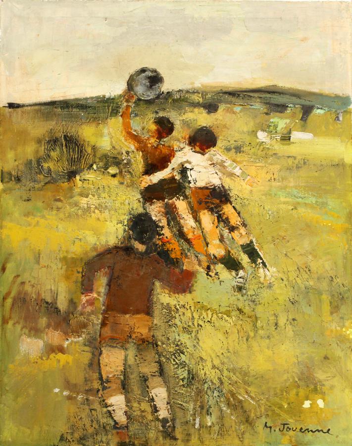 MICHEL JOUENNE OIL ON CANVAS, "LES SPORTIFS" (1 of 4)