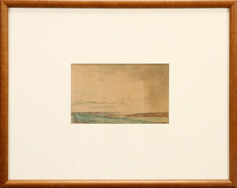 WALTER SHIRLAW WATERCOLOR ON PAPER, MARSH SCENE (1 of 3)