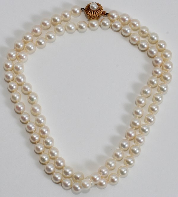 14K YELLOW GOLD & CULTURED PEARL NECKLACE