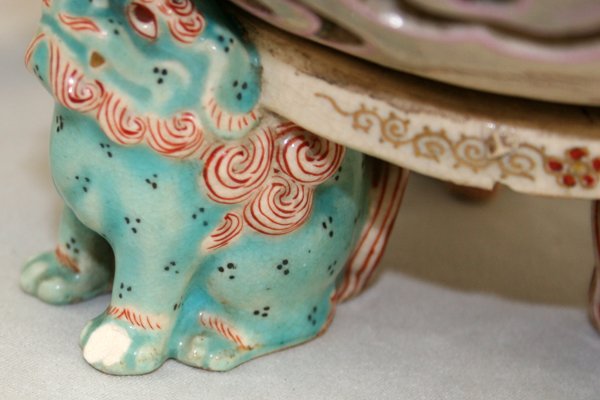 CHINESE PORCELAIN INCENSE BURNER H 10" DIA 6" - 2